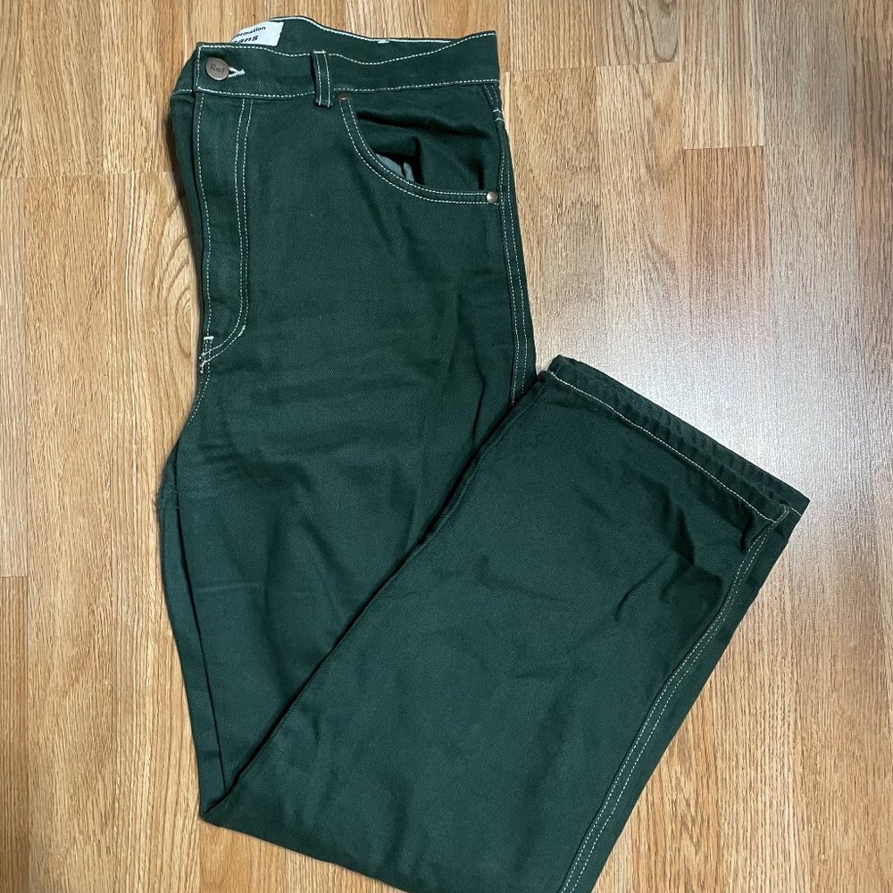 Reformation Cowboy High Rise Straight Jeans in Emerald Size 31